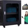 Mobile Charging Cart with Locking Cabinets 30-50 Bay Charging Station And Storage Cart with Internal Cord Clips For USB Charging Mobile, IPad, Chromebook, Tablet, not for laptop, Full-Swivel Wheels
