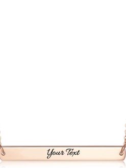 Julie & Co We Personalized Engraved Customized gifts Necklaces for Women Girls Custom Engraved Name Date key chains Gifts for Girlfriend Sisters Mothers (Style 3, Rose Gold)