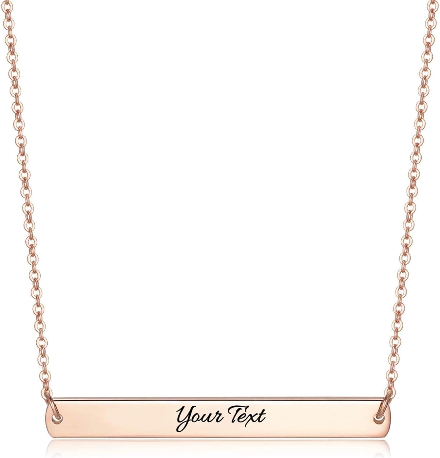 Julie & Co We Personalized Engraved Customized gifts Necklaces for Women Girls Custom Engraved Name Date key chains Gifts for Girlfriend Sisters Mothers (Style 3, Rose Gold)