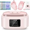 Wattne Paraffin Wax Machine for Hand and Feet -Paraffin Wax Warmer Moisturizing Kit Auto-time and Keep Warm Paraffin Hand Wax Machine for Arthritis (pink-)