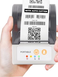 SHREYANS 58mm Mini Portable Inkless Thermal Printer with All accesories (Paper Roll, Pouch, Adapter, USB Cable) Easy to Connect with Mobile (Special Feature Auto Cutter)