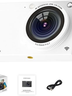 Bewinner Vintage 4K 60FPS Digital Camera, Retro 64MP Compact Camera - 28X Digital Zoom, Wireless Connectivity, Vintage Retro Filters, Expandable 1/4 Inch Thread, MP3 Play