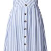 UBANT Women's Dress Summer Spaghetti Strap Sundress Casual Floral Midi Backless Button Up Swing Dresses with Pockets