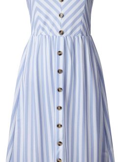 UBANT Women's Dress Summer Spaghetti Strap Sundress Casual Floral Midi Backless Button Up Swing Dresses with Pockets