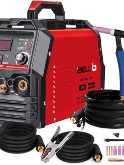 iBELL TIG/MMA Welding Machine, 250A, 220V, Inverter IGBT, Anti Stick, with 10 nos Tungsten Rods & All Accessories Included
