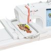 POOLIN EOC05 Embroidery Machine 10x23.5 cm Large Embroidery Area, Computerized 7 Inch Large LCD Touchscreen for Beginners, Include Thread Stabilizer Bobbins USB Hoops