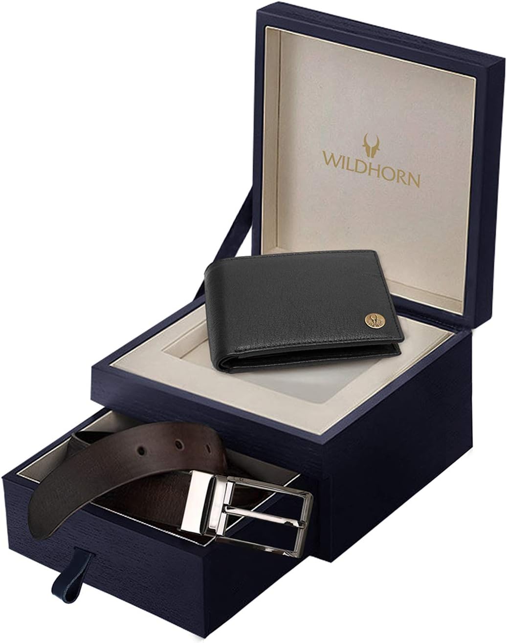 WildHorn mens Leather Wallet Belt Combo Men's Wallet