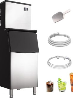 Commercial Ice Maker Machine, 150Kg/24H Stainless Steel under Counter Ice Machine with 140Kg Ice Storage Capacity