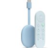 Google Chromecast with TV (4K)- Streaming Stick Entertainment on Your TV with Voice Search - Watch Movies, Shows, and Live TV in 4K HDR - Sky Blue with Accessories