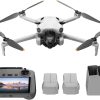 DJI Mini 4 Pro Fly More Combo Plus (DJI RC 2), Folding Mini-Drone 4K HDR Camera, 2 Extra Intelligent Batteries Plus for 45-Min Flight Time, MOIAT Certified - UAE Version