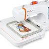 POOLIN EOC06 Embroidery Machine 20x28 cm Large Area for Clothing,Computerized 7 Inch Touchscreen,Achieve Letter Embroidery and Combination Embroidery,Include Thread Stabilizer Bobbins USB Hoops