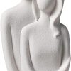 beiyoule Couples Statue - Hugging Couple Ceramic Sculpture, Modern Sculpture Decorative Figure, White Art Love Statue, for Wedding Anniversary Valentine's Lover's Gift (3.9x3.3x8.26inch)