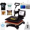 NovalLife 10x12 Inch Swing Away Combo Digital Heat Press Thermal Transfer Machine for T-Shirt Clothes Phone Case Bag