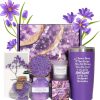 Homarket Scented Candles Set,Birthday Gifts for Women, Relaxing Spa Gift Basket Set, Thoughtful and Distinctive Presents for Women, Ideal for Holiday Gifting,Purple