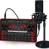 Audio Mixer Broadcast Kit, Live Sound Card Studio Recording XLR Microphone, Audio Interface Voice Changer, Podcast Equipment Bundle Soundboard for Tiktok Youtube Streaming/Singing/Gaming Phone/PC