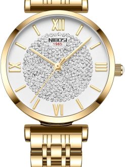 NIBOSI Watches for Women Ladies Fashion Analogue Simple Style Watches Rose Gold Dial Strap Waterproof Watch for Wife Miss Women Birthday Gift