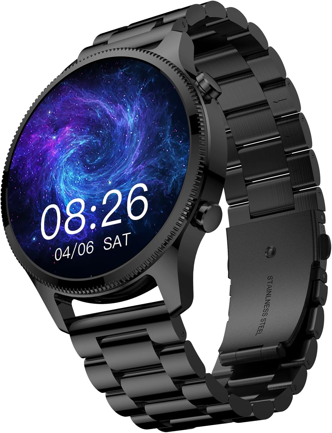 Noise Halo Plus 1.46" Super AMOLED Display Elite Smart Watch, Bluetooth Calling, Stainless Steel Build, Metal Straps, Upto 7 Days Battery, Effortless Communication, IP68 Water Resistance (Elite Black)