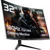KTC 32 inch 180Hz Curved Gaming Monitor, QHD(2560x1440p) 1ms MPRT, 2K Computer Monitor, 1500R HVA Display, FreeSync Premium, HDR, 120% sRGB, DisplayPort/HDMI/USB, Vesa Support, PC Monitor for Gamers