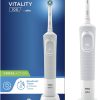 Oral-B Vitality 100 Electric Rechargeable Toothbrush, White (With Uae 3 Pin Plug)