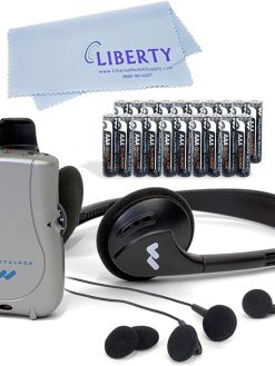 Williams Sound ELITE PACKAGE: PockeTalker Ultra w/Headphone & FREE Dual Earbuds & FREE Year Supply of Batteries