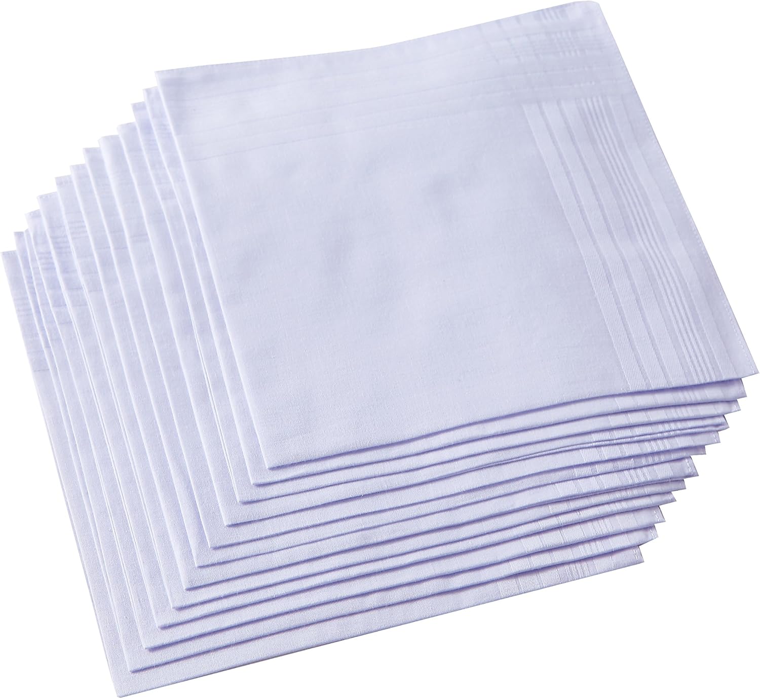 Men's Pure White 100% Cotton Handkerchief