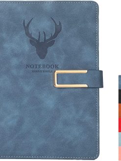 Excefore A5 Notebook Journal, Hardcover Executive Notebooks with Premium Thick Paper, PU Leather Hardcover Notepad for Journal, Business Office Daily Work Student (8.4 * 6Inch Blue)
