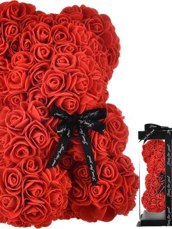 Sulfar Rose Bear Mothers Day Women Gifts For Mom Birthday Girlfriend Her Teddy Perfect Anniversary's Wedding Bridal Showers Etc Gift Box (Red)