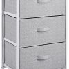 Amazon Basics Fabric 3-Drawer Storage Organizer Unit for Closet, White
