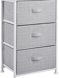 Amazon Basics Fabric 3-Drawer Storage Organizer Unit for Closet, White