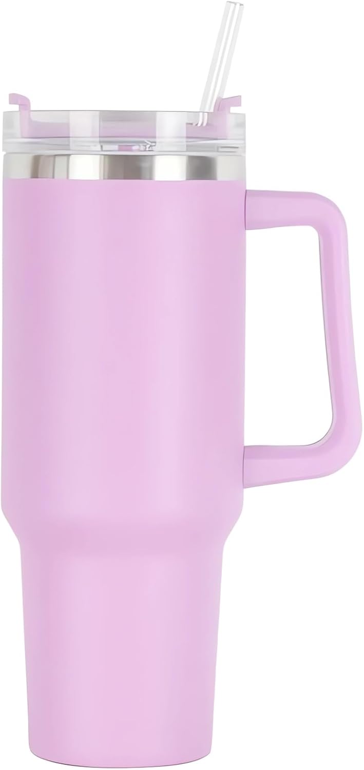 Stanl cup 40oz(1200ml),OYDAS stanley water bottle,Stanley Tumbler with Handle,Stainless Steel Vacuum Insulated Tumbler with Lid and Straw,Sports Water Bottle Jug,Travel Coffee Mug(Purple)