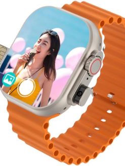 Smart Watch with Sim Camera TikTok GPS Tracking 4g Bluetooth5.0+5.0 Call Photograph Heart Rate Monitor Wireless Charging cable, 3 Pairs Bands (Gold)