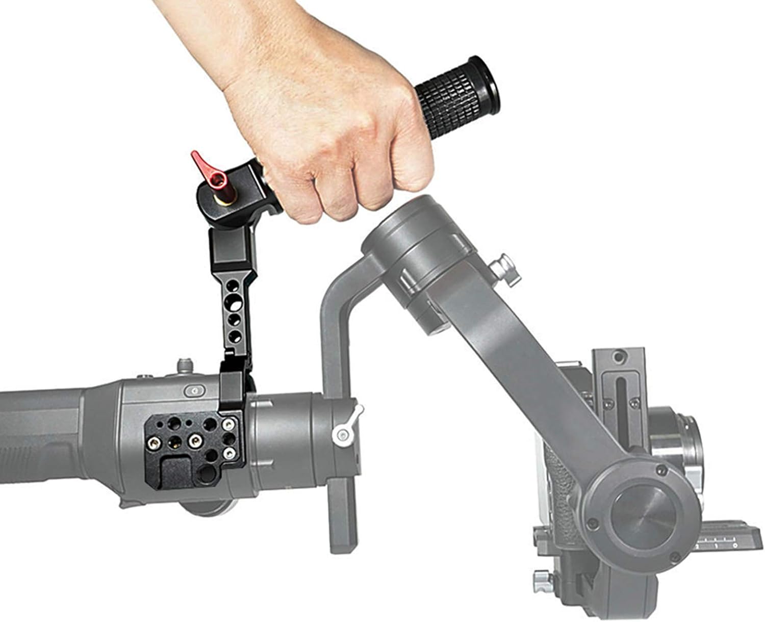 Goshyda Adjustable Handle Grip for Gimbal Stabilizer, Adjustable Folding Alloy Stabilizer Handle Sling Grip Extension Arm with Rubber Handle for DJI Ronin-S, for Ronin-SC