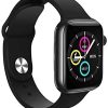 T500 Smartwatch Series 5 2020 blood pressure BT call music player 44mm Heart Rate Smart Watch (BLACK)
