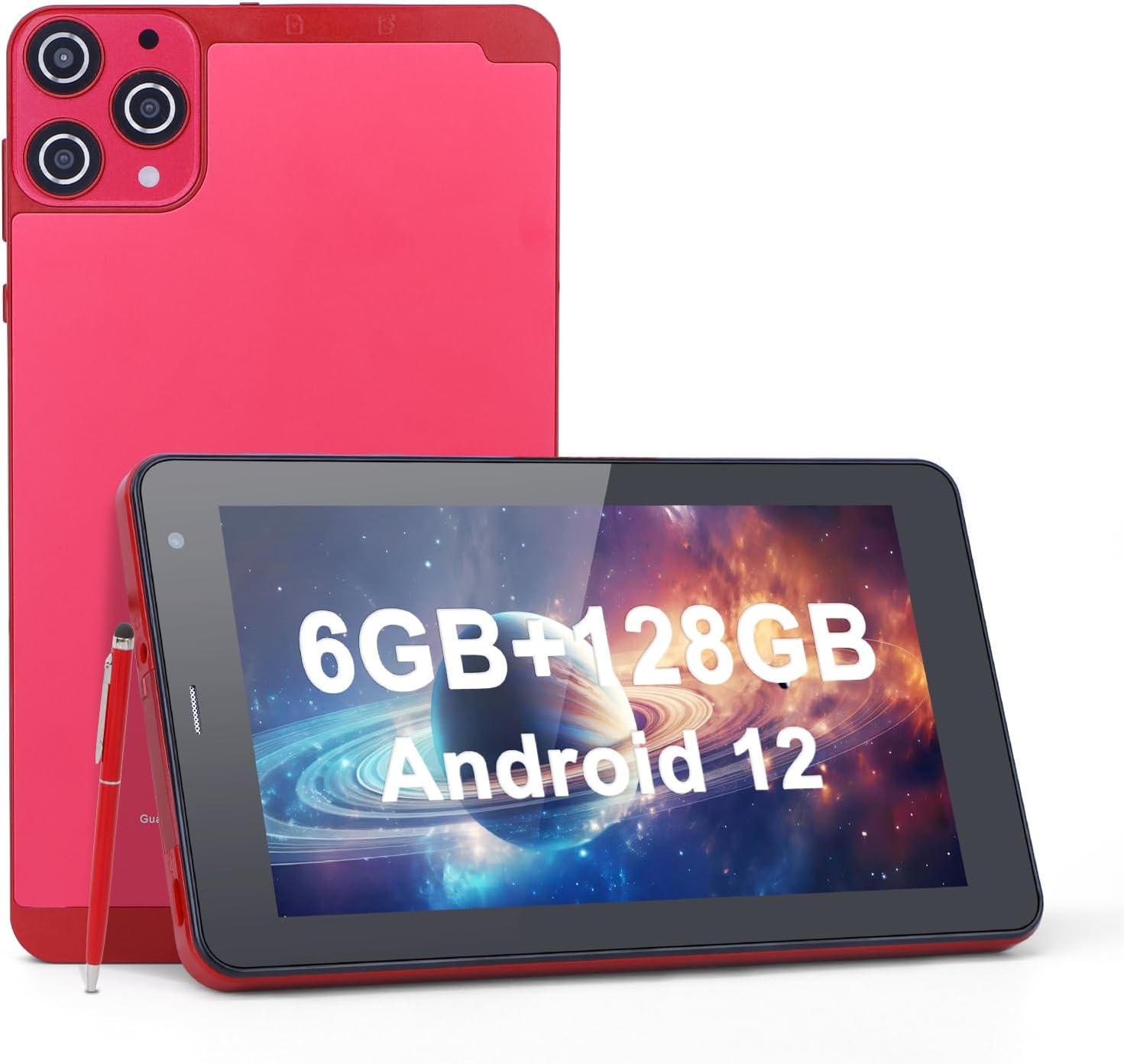 C idea Tablet Android 13,7 Inch Tablet 128GB Storage Tablets 6GB RAM 512GB Expand, 5MP+8MP Dual Camera, WiFi Bluetooth 6000MAH Battery Game tablet,CM515 -Red