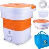 portable washing machine - mini washer with dryer - foldable small laundry with spin dryer for baby clothes, underwear and socks - Folding washing machine for camping and travelling with travel bag