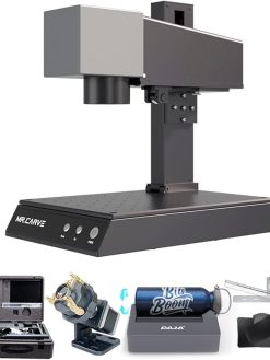 Pepisky MR. CARVE M1 Pro Engraver Desktop Marking Engraving Carving Marker Machine with Rotary Fixture & Roller High Speed for All-Metals Jewelry Plastics Suitable for Home DIY Logo Printer Industrial