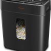 VidaTeco Cross-Cut Shredder, Heavy Duty 6 Sheet Shreds Paper/Card/Staple/Clip Paper Shredder for Home Office, High-Security Level P-4 Jam Proof System 11.5L Liftout Basket Black