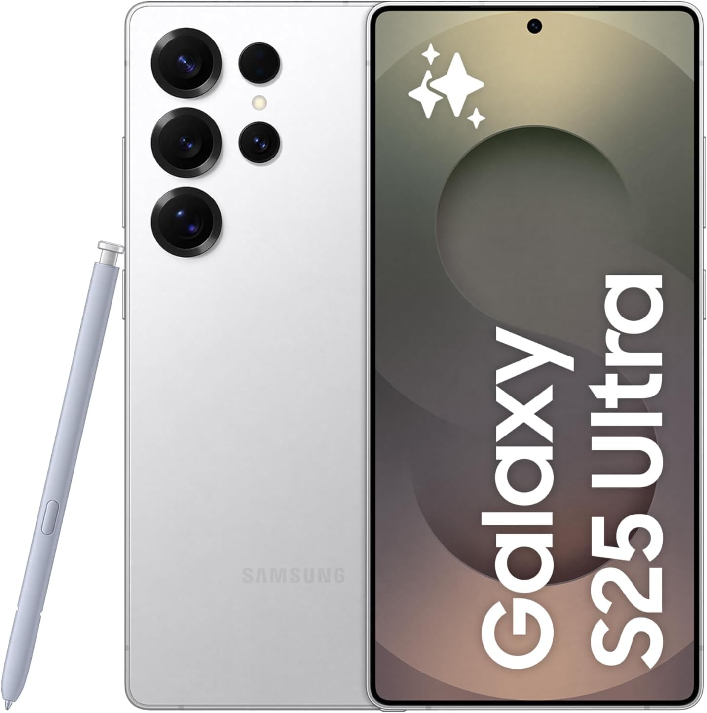 Samsung Galaxy S25 Ultra AI Phone, 256GB Storage, 12GB RAM, Titanium Whitesilver, Android Smartphone, 200MP Camera, S Pen, Long Battery Life (UAE Version)