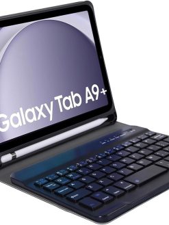 Keyboard Case for Samsung Galaxy Tab A9+ 2023 SM-X210 / SM-X215 / SM-X216 with S Pen Holder，Protective Cover Case with Detachable Wireless Keyboard for Samsung Galaxy Tab A9 Plus 11" 2023 –Black