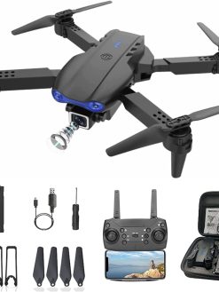 TDOO Drone with Camera for Kids Adults 1080P HD FPV Camera, Drone for Beginners with Altitude Hold, One Key Landing, Speed Adjustment, Headless Mode, 3D Flips, 2 Modular Batteries(E99)