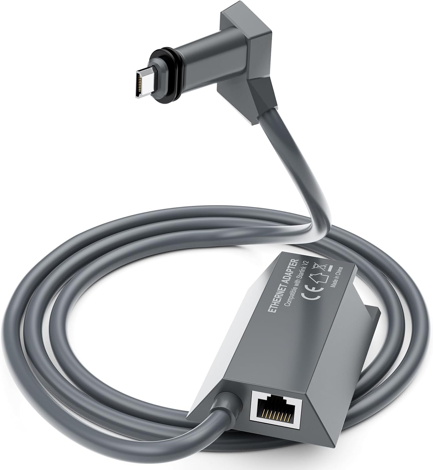 Frafode Starlink Ethernet Adapter for Starlink Standard Actuated Gen 2, RJ45 Dish Female to Router Male Adapter for Starlink Rectangle Dish Satellite Internet V2 Fast & Stable Network Connection