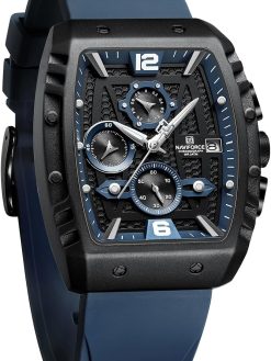 NAVIFORCE Waterproof Chronograph Sport Watch for Men, with Auto Date Women Quartz Wrist Watches, Colorful Silicone Band