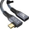 CABLEDECONN USB C 3.2 Gen-2 240W Charging Cable 90'Elbow Thunderbolt 3 Extension Cable Male to Female Data Transfer 20Gbps 48V/5A Type-C Video 4K Compatible with MacBook M1/M2/M3 (3m 6.6ft)