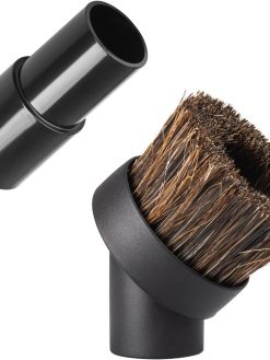 HIQUAY 36mm Round Dust Brush, 1.25" Horse Hair Round Vacuum Cleaner Accessory Vacuum Attachment for Cleaning Vacuum Blinds Hard Small Spaces Soft Bristle, for Most Vacuum Cleaners Accessories