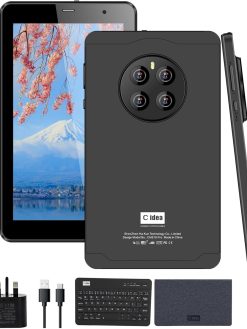 C idea 7" Smart Tablet CM518 Pro, Android 13 Kids Computer Tab with Wiresless Keyboard and Protective Cover, Single SIM 5G LTE Wifi, Zoom & Tiktok Supported (Black)