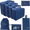 Energize - 8pcs Packing Cubes Set | Travel Organizer | Luggage & Travel Gear | Double Zipper | Super Waterproof Design & Adjustable Buckle | Travel bag Organizer for Clothes, Shoes & Toiletry