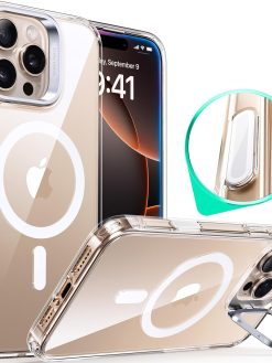 ESR for iPhone 16 Pro Case, Camera Control Capture Button, Compatible with MagSafe, Military-Grade Protective Case, Built-in Stash Stand Phone Case, Classic Series, Clear