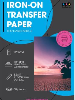 PPD Inkjet Iron-On Dark T Shirt Transfers Paper LTR 8.5x11" Pack of 50 Sheets (PPD004-50)