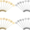 DonLeeving Luckycivia 40 Pcs Silver Gold Tone Round Tray Lapel Pin Stick, Blank Brooch Pin for Men Women Suit Tie Hat Scarf Badge, Stainless Steel Safety Pins Brooches, DIY Costume Jewelry Accessories