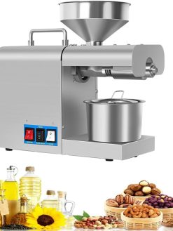 Zertylre Automatic Oil Press Machine For Home/Commercial, High Oil Output Rate and All Stainless Steel 24H Continuous Work, Healthy Oil For Peanut Sesame Walnut